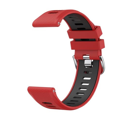 YLK Correa 22mm para Reloj Inteligente, Liberación Rápida de Silicona Dos Colores Sport Suave Pulsera de Repuesto para Smartwatch Hombre Mujer (Rojo/Negro)