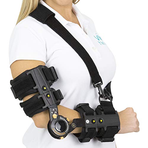 Vive Hinged Elbow Brace - Rom Elbow Brace Support Sling Stabilizer For Dislocated Arm - Adjustable Splint And Shoulder Strap - Men & Women Surgery Injury Recovery Pain Relief - Tennis (Right) #TOP6