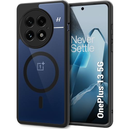 Image of TheGiftKart Hybrid Shockproof Back Cover Case for OnePlus 13 5G Compatible with MagSafe | Hard Back Cover for OnePlus 13 5G (PC & TPU, Transparent Clear Back, Black Sides)
