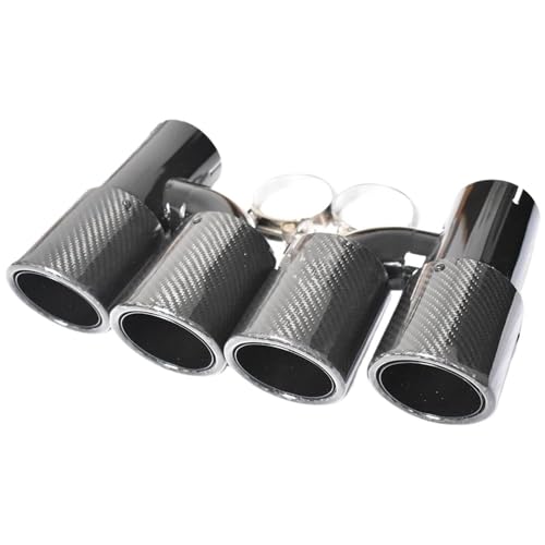 Embout d'échappement universel en carbone double style H et acier inoxydable pour BMW Série 5