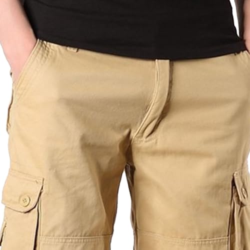 Shorts cargo de algodón casual para hombre, multi bolsillos miniatura 5