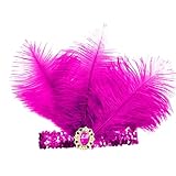 Genérico nudo negro para hombre con plumas y lentejuelas, peinado de la década de 1920 para mujer, chaqueta de piel para niña, rosa fuerte, Talla única