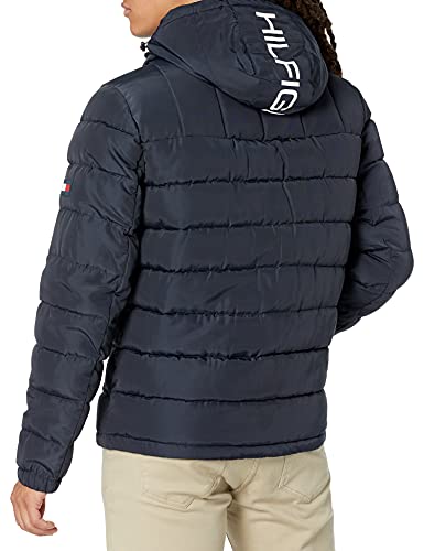 Image of Tommy Hilfiger Men's Midweight Sherpa Lined Hooded Water Resistant Puffer Jacket
