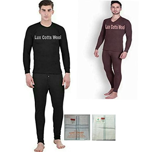Buy Lux Cotts Wool Men's Cotton Thermal Top Pack of 2 with 2 Hunny