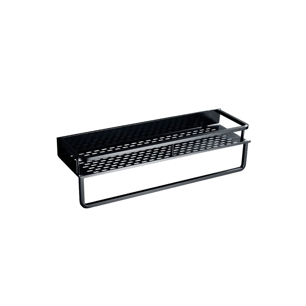 JvFbjLF Perforation-free Bathroom Shelf Suction Wall Washroom Storage Shelf Bathroom Toilet Sink Wall Hanging Black(50cm)