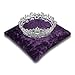 Resonant Energies 5.5 Inch Square Eggplant Purple Crushed Velvet Tiara & Crown Display Pillow Stand, 'Bean Bag' Support, TPV61S