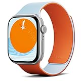 MOFT Snap Duo Watch Bands Compatible with Apple Watch,Quick Magnetic Wear,Duo-Color&Soft Silicone,iWatch Bands for Ultra 3/2/1,Series 11/10/9/8/7/SE/6/5/4/3/2/1,42/44/45/46/49mm,Wake OrangexSwell Blue