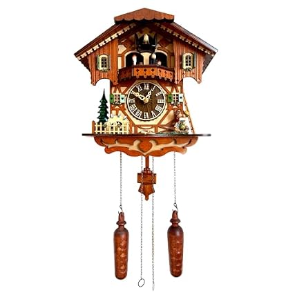 Traditional German Style Cuckoo Clock Black Forest House Clock with Moving Wood Kids photo Traditional German Style Cuckoo Clock Black Forest House Clock with Moving Wood Kids