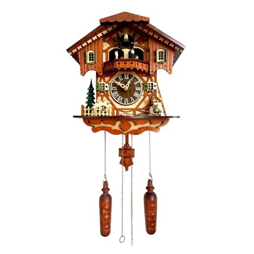 Traditional German Style Cuckoo Clock Black Forest House Clock with Moving Wood Kids