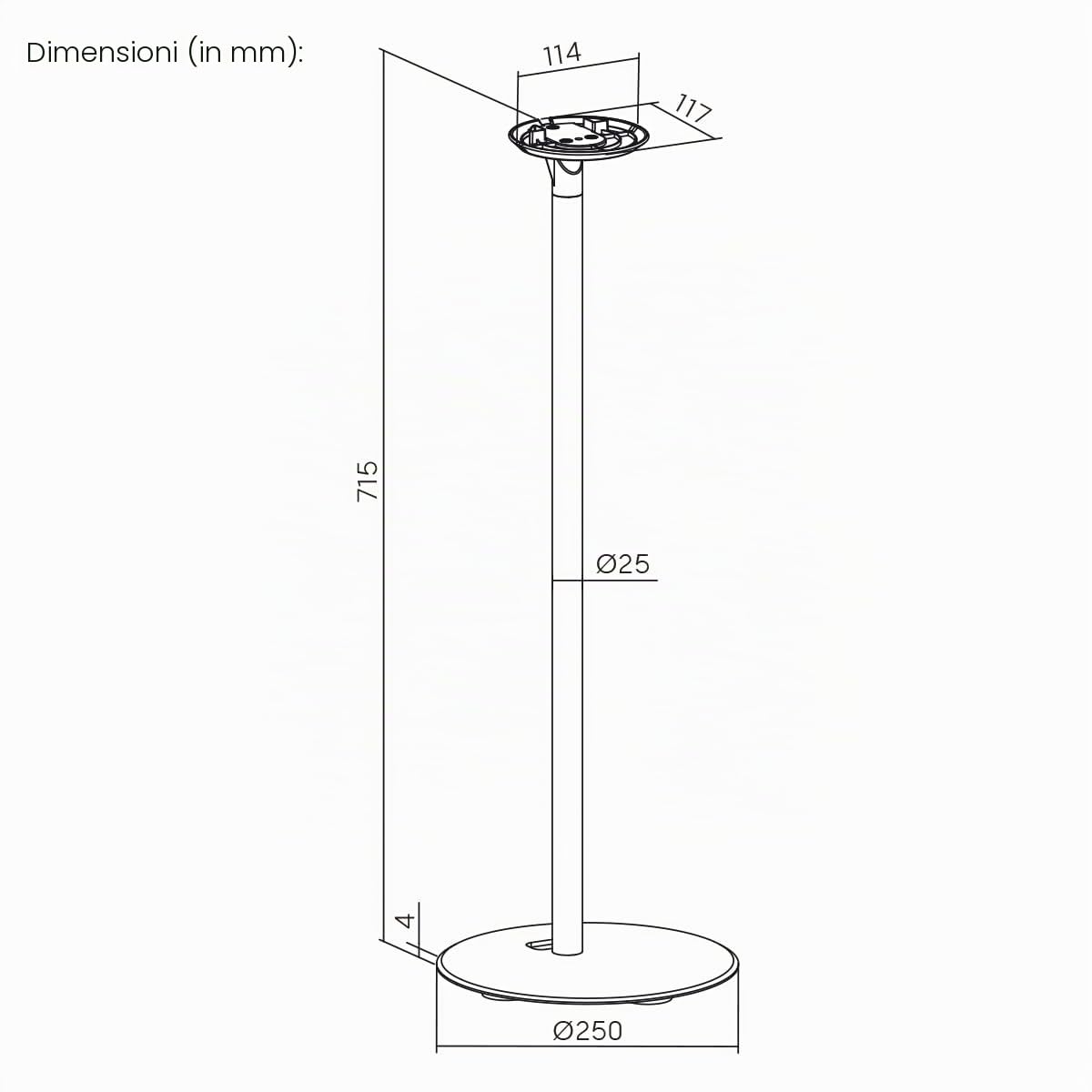 my wall Sonos Era100 - Supporto da pavimento HS42L, confezione da 2 pezzi, per Sonos Era100, design senza tempo, supporto Sonos, con gestione dei cavi, complemento perfetto per il vostro soggiorno
