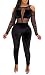 M.Brock Women Long Sleeve Bandage Bodycon Jumpsuit Tattoo Print Bodysuit (Small, S-Black)