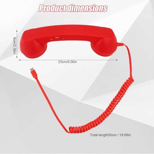 Téléphone portable rétro rouge la solution combiné Type C anti-chauffe écran - 2
