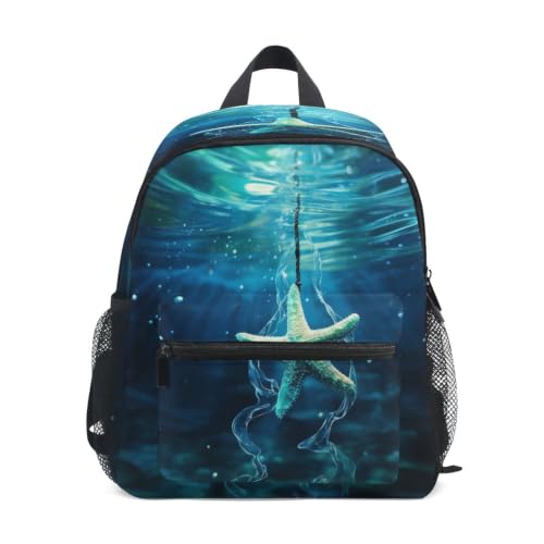 Sac à dos d'école maternelle et primaire pour enfants de 3 à 8 ans imprimé étoile de mer
