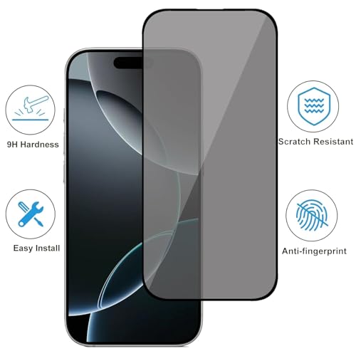 Image of DPJ Privacy Tempered Glass Screen Protector Compatible for iPhone 15 Pro Max (6.7 Inches) with Edge to Edge Coverage [Pack of 1]