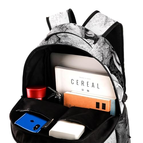 Outline Animals Pattern (3) Student Bags Travel Backpacks for Boys Girls 29.4x20x40cm11.5x8x16 in4