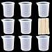 8pcs Vasos Medidores de Silicona, Vasos de Silicona de 100 ml para Resina, Con 20 palos, Vaso Medidor Reutilizable Antiadherentes, Vasos Medidores de Silicona para Manualidades,Resina Epoxi,Moldes