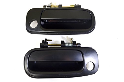 PT Auto Warehouse TO-3176S-FP - Exterior Outside Door Handle, Smooth Black - Front Left/Right Pair, Replaces 69220-33020, 69210-33010, 69210-06010, 69220-06010