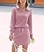 Casly Lamiit Two Piece Skirt Set for Women Tennis Skorts Golf Outfits Activewear Gym Sweatsuit Sweatshirts Spring Cute Athletic Sports Sets Dusty Pink Petite XS