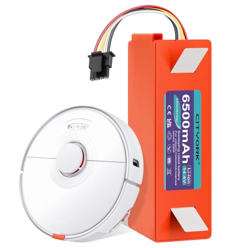 CITYORK Li-ion Ersatz Akku für Roborock S7 S6 S5 S50 Max/MaxV/MaxV Ultra/Pure Xiaomi Roboter Staubsauger Ersatzakku für Roborock Q5 Q7 S8 Pro/Max+ Mijia 1.und 2. Generation Akku- 14 4 V 6500mAh
