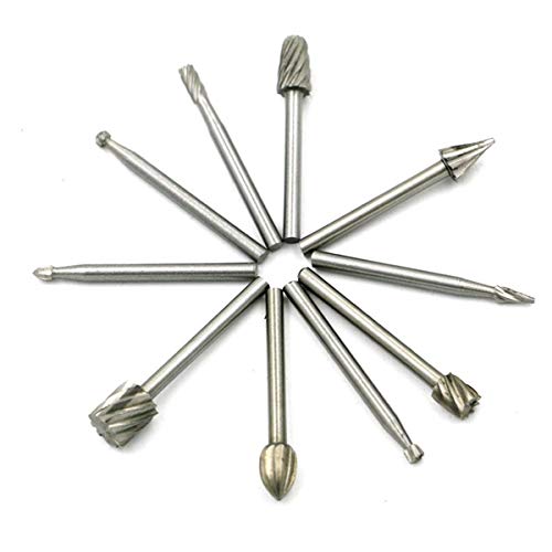 Xt Auto 10Pcs High Speed Steel Burr Bits Rotary Carving Burs Woodworking Rotary File Set For Metal Rotary Files Bit Wood Cutting Burrs Set #TOP1