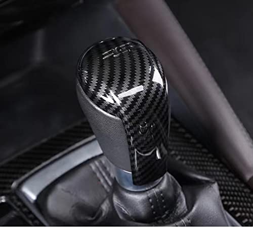 Duole Carbon Fiber Sport Print Interior Trim Gear Shift Knob for Mazda 3 6 CX-3 CX-5 CX-9 (Gear Shift Knob Trim)