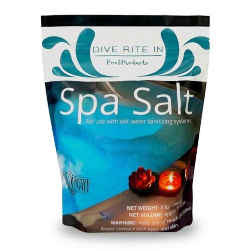 Dive Rite in Hot Tub Salt and Spa Salt for All Salt Water Systems Including Hotspring, Jacuzzi, Caldera, and Chloromatic - 8 Pounds