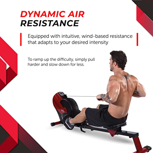 Image of Stamina ATS Air Rower Machine with Smart Workout App - Foldable Rowing Machine with Dynamic Air Resistance for Home Gym Fitness - Up to 250 lbs Weight Capacity