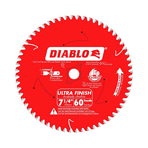 Freud-Diablo 7-1/4 in. x 60 Tooth Ultra Finish Wood Cutting Saw Blade - D0760VPX