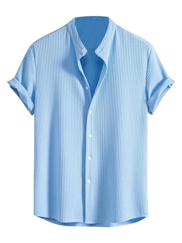 Image of GRECIILOOKS Men's Polycotton Regular Fit Casual Shirt | Stylish | Printed | Solid | Short Sleeve | Trendy (Available in Plus Size)