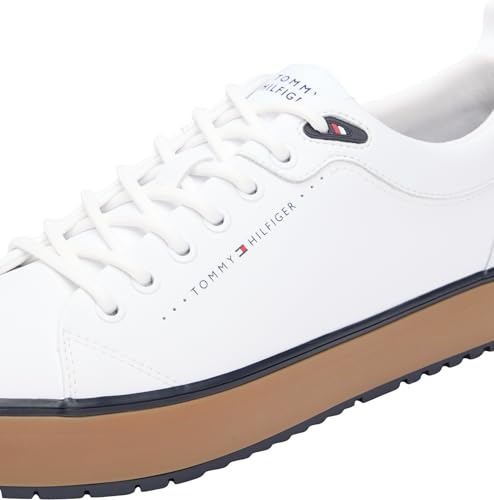 Tommy Hilfiger Herren Low Top Sneaker Harlem Core Cleat zum Schnüren, Weiß (White), 40 – Ansicht 6