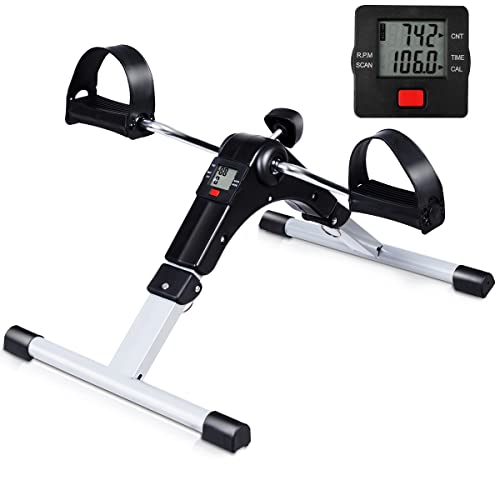 Gymax Under Desk Bike Pedal Exerciser, Folding Mini Foot/Arm/Leg Pedal Exerciser With Lcd Monitor & Adjustable Resistance, Fully Assembled Floor Pedal Exerciser #TOP19