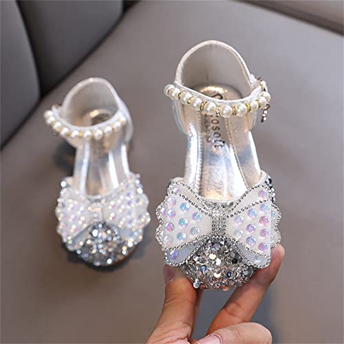Fashion Spring and Summer Kids Dance Shoes Girls Dress Performance Rhinestone Pearl Bow Princess Shoes3