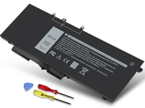 Image of 68Wh GJKNX for Dell Battery Replacement for Dell Latitude 5580 5480 5580 5590 5490 5280 5288 5488 5591 5491 5495 E5480 E5580 E5490 E5590 Precision 15 3520 3530 GD1JP 0GD1JP 451-BBZG DY9NT 5YHR4 7.6V