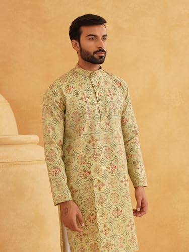 Image of SOJANYA (Since 1958 Men's Cotton Blend Ethnic Motifs Printed Only Long Kurta