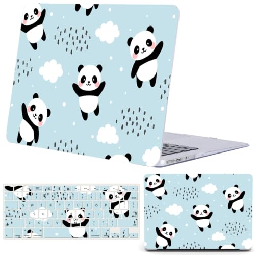 Coque MacBook Pro 14 Panda bleu avec protection clavier pour modèles M5 M4 M3 A2442 A2992