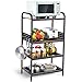 APEXCHASER 4 piani Scaffale da Cucina, Unità di mensole Scaffali da panettiere in metallo MDF Ripiani Forno a microonde Scaffale Mensola in metall cucina, sala da pranzo, soggiorno 59x40x112.5CM