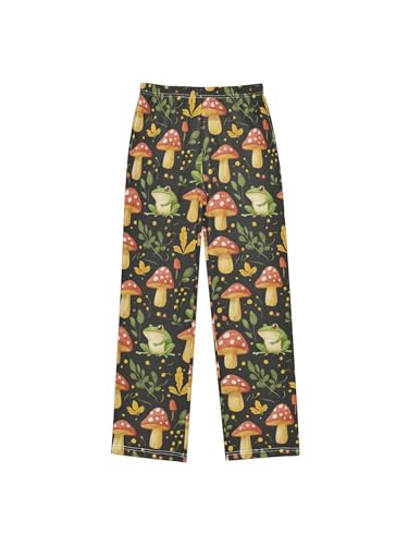 ZZKKO Frog Mushroom Leaves Boys Pants for Kids Jogger Pants with Pockets S