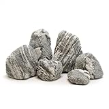 KINGRUI Natural Aquarium Rocks Silver Seiryu Rock Decorative Stone for Aquariums and Terrariums Animal Feeding Box, Micro Landscape, Stone Landscape and Bonsai.(10lb 2-7inch 5-6Pcs)