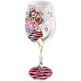 Bottom's Up 15-Ounce Princess Handpainted Wine Glass