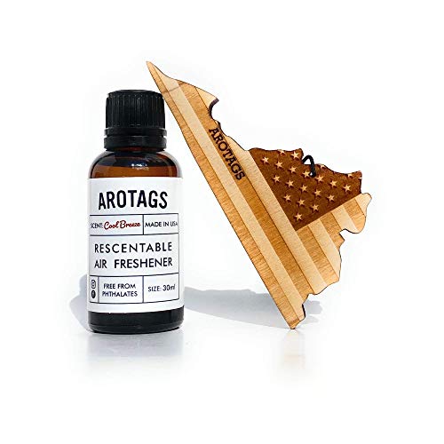 Arotags Car Air Freshener - Reusable Wood Diffuser - Hanging