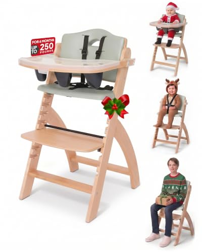 Abiie Beyond Junior Convertible Wooden High Chair with Removable Tray