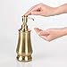 mDesign Modern Metal Refillable Liquid Soap Dispenser Pump Bottle for Bathroom Vanity Countertop, Kitchen Sink - Holds Hand Soap, Dish Soap, Hand Sanitizer, Essential Oils - 2 Pack - Soft Brass