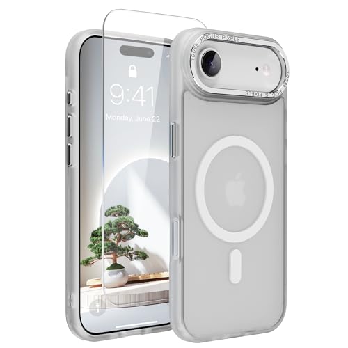 Image of Magnetic for iPhone 17 Air Phone Case, [Compatible with MagSafe], Screen Protectors X1, [Military Grade Drop Protection],Matte Finish,Slim,Shockproof,Protective (Frosted white, iPhone 17 air)