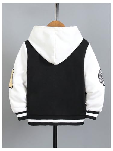 SOLY HUX Toddler Boy's Varsity Jacket Letter Graphic Color Block Collar Long Sleeve Baseball Jacket Streetwear2