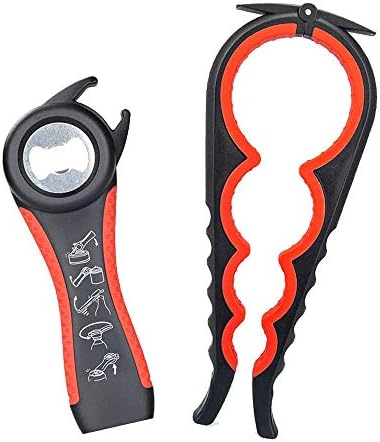 DENZUS Jar Opener Bottle Opener Multi Kit 6 in 1 Opener, 5 in 1 Can Opener, Bag Opener, Lid Twist Grips, Best kitchen utensils for children and the elderly
