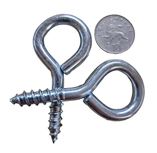 fiXte - fiXte® 2 x Heavy Duty 75mm Screw Eye Bolt Lag Eye Bolt Fixing With 15mm Eyelet
