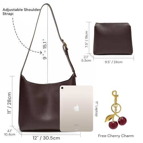 Bucket Bags for Women Medium Vegan Leather Tote with Adjustable Strap Small Pouch Designer Handbags Travel Work Purse3