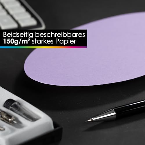 OfficeTree 750x Moderationskarten Set - Pastell Farben - Rund Oval & Rechteckig - Metaplankarten - Präsentationskarten - Moderationsset als Seminar Zubehör für Moderationskoffer und Präsentation