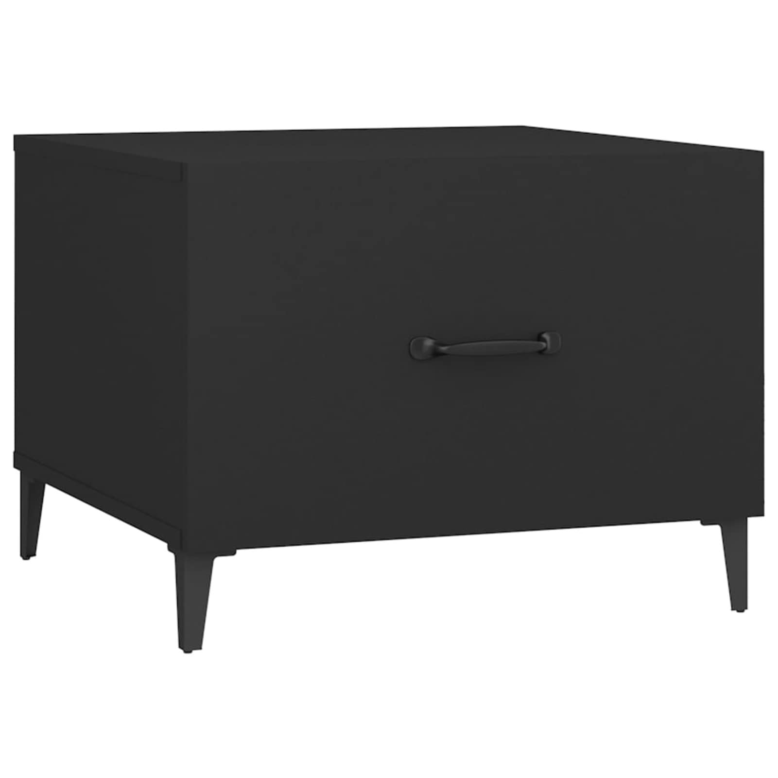 Homgoday Lot de 2 tables basses avec pieds en métal pour salon, salle de réception d'invités, chambre à coucher et mobilier de bureau Noir 50 x 50 x 40 cm