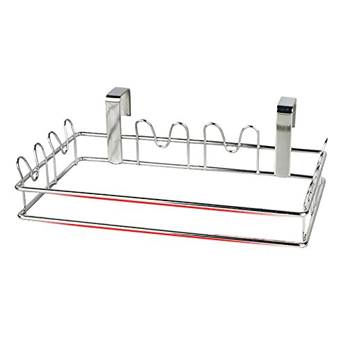 Mural Art Stainless Steel Trash Rack Garbage Bag Holder Door Back Type Multi-Functional Kitchen Hook Hang Dishcloth After The Cabinet Door Frame #TOP4
